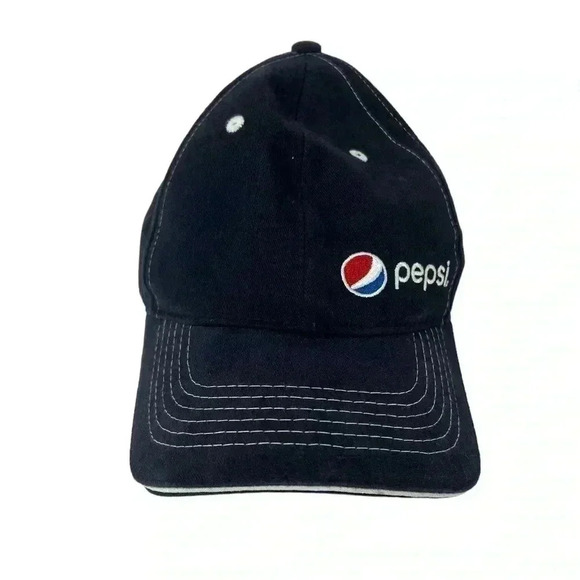 SODAGEAR PEPSI BASEBALL CAP SPELL OUT SCRIPT LOGO SNAP BACK OUTDOORS HAT COTTON - Picture 1 of 9